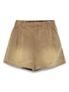 Jnby Wide-leg Denim Shorts In Brown
