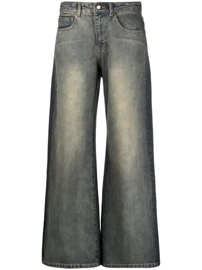 Jnby Wide-leg Gradient-effect Jeans In Blue