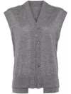 Jnby Wool Knit Waistcoat In Grey