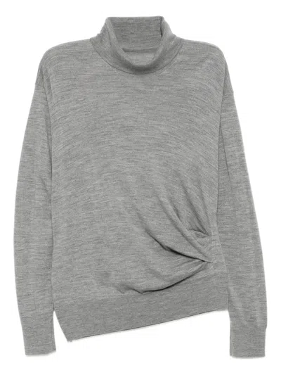 Jnby Wool Knitted Top In Gray