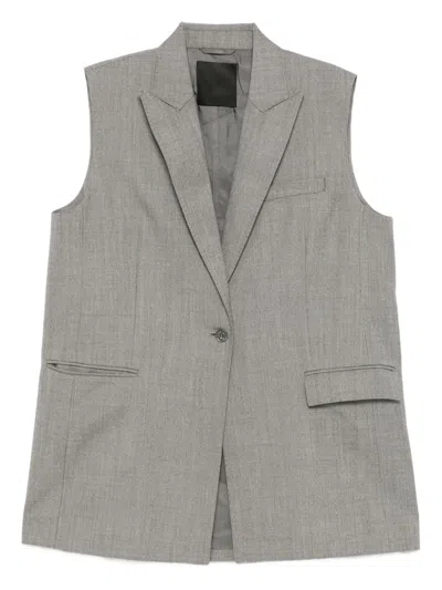 Jnby Wool Waistcoat In Gray