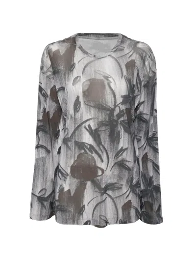 Jnby X-silhouette Rose-print Long-sleeve Tee In Multi