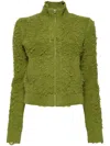 Jnby Zip-up Cardigan In Green