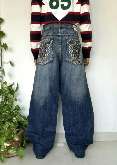 Pre-owned Jnco Vintage Y2k Wide-leg Baggy Oversized Jeans In Blue