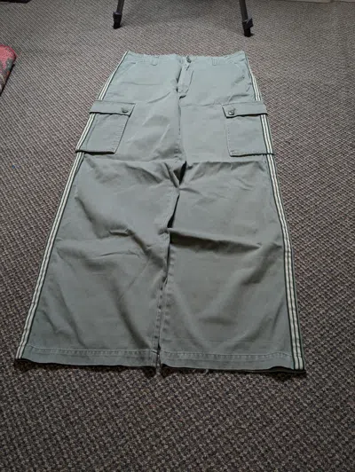Pre-owned Jnco Vtg Airwalk Side Stripe Baggy Green Army Twill Cargo Pants