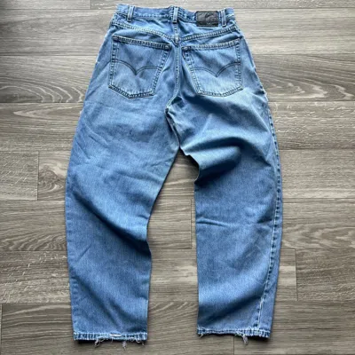 Pre-owned Jnco X Levis Crazy Vintage Y2k Levi's Silvertab Baggy Jeans Wide Leg Jnco In Blue