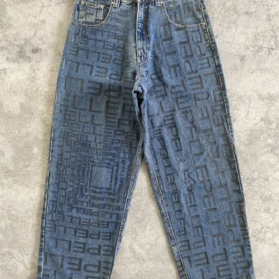 Pre-owned Jnco X Pelle Pelle Vintage Pelle Pelle Marc Buchanan Ovp Wide Baggy Denim Jeans In Washed Blue
