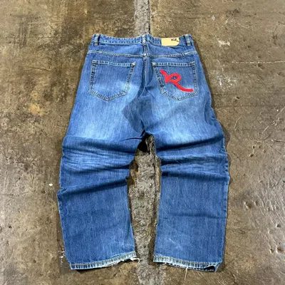 Pre-owned Jnco X Rocawear Crazy Vintage Y2k Rocawear Baggy Jeans Skater Wide Leg In Blue