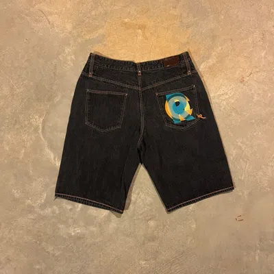 Pre-owned Jnco X Rocawear Crazy Vintage Y2k Rocawear Embroidered Baggy Jorts Skater In Black