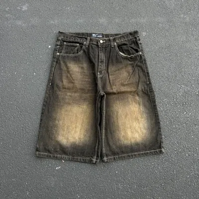 Pre-owned Jnco X Southpole Crazy Vintage Y2k Faded Brown Washed Southpole Style Baggy Wide Leg Jorts Skater Grunge (size 38)