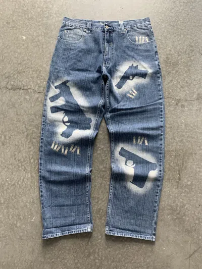 Pre-owned Jnco X Southpole Crazy Vintage Y2k Muka Denim Gun Jeans