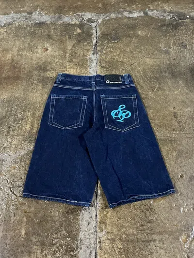 Pre-owned Jnco X Southpole Crazy Vintage Y2k Southpole Baggy Jorts Grunge Skater Shorts In Blue