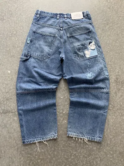 Pre-owned Jnco X Southpole Crazy Vintage Y2k Southpole Embroidered Carpenter Jeans Jnco In Denim