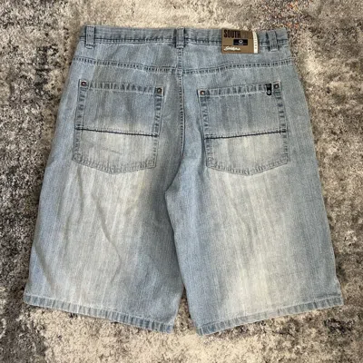 Pre-owned Jnco X Southpole Vintage Y2k Southpole Faded Wash Baggy Wide Leg Shorts In Blue