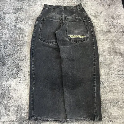 Pre-owned Jnco X Straight Faded Vintage 90's Jnco Low Down Faded Distressed Baggy Jeans In Black
