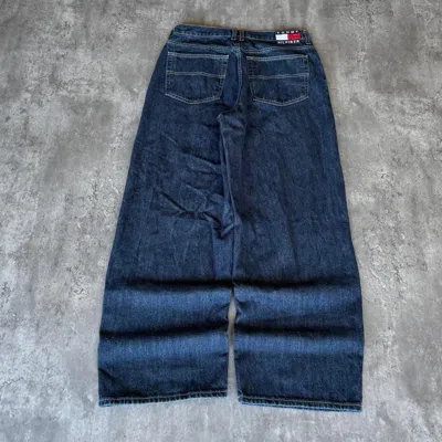 Pre-owned Jnco X Tommy Hilfiger Vintage Y2k Tommy Hilfiger Baggy Wide Leg Skater Opium Jeans In Blue