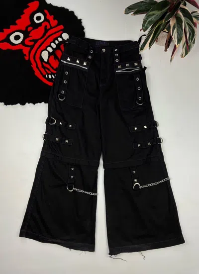 Pre-owned Jnco X Tripp Nyc Pants Crazy Vintage Y2k Darkrock Bondage In Black