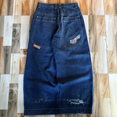 Pre-owned Jnco X Vintage Crazy Vintage Y2k 90's Jnco Wizards Baggy Jeans In Blue
