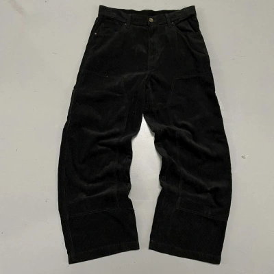 Pre-owned Jnco X Vintage Crazy Vintage Y2k Jnco Style Corduroy Baggy Wide Leg Pants In Black