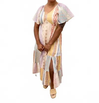 J.nna Calling Your Name V-neck Midi Dress In Dream Pastels In Multi