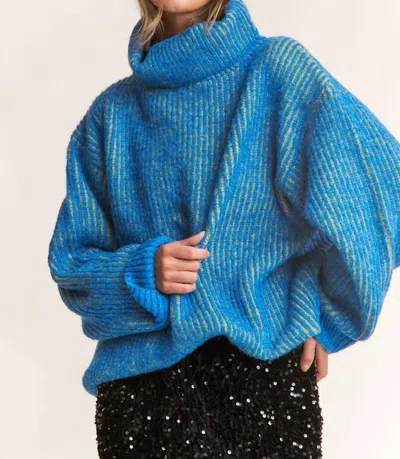 J.nna Camden Cozy Knit Sweater In Spanish Blue