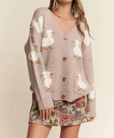 J.nna Della Duck Vintage Knit Cardigan In Beige In Multi