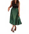 J.nna Find Your Beauty Pleated Maxi Skirt In Green In Green