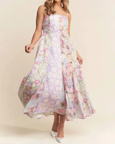 J.nna Floral Flowy Maxi Dress In Purple In Multi