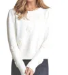 J.nna Flower And Pearl Knit Sweater In Ivory In Multi