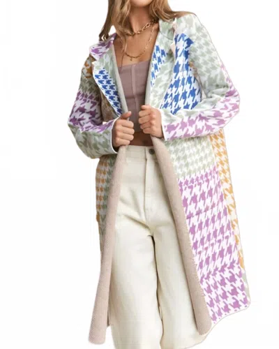 J.nna Going Anywhere Color Blocked Coat In Multi In Brown