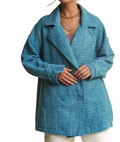 J.nna Karina Tweed Coat In Blue