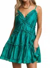 J.nna Kelly Mini Dress In Emerald Green In Green