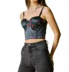 Shop J.nna Melanie Floral Print Corset Top In Black