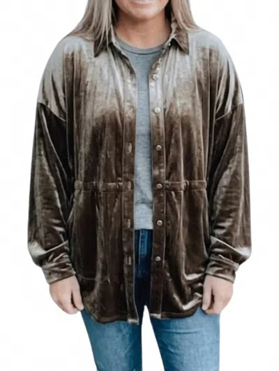 J.nna Pullman Boho Long Sleeve Top In Soft Brown