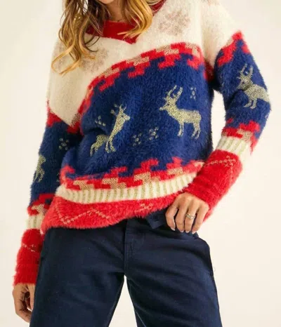 J.nna Reindeer Snowflake Sweater In Multi