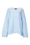 J.nna Ribbed-knit Crewneck Sweater In Light Blue In Blue
