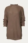 J.nna Ribbed-knit Oversized Turtleneck Sweater In Khaki In Multi