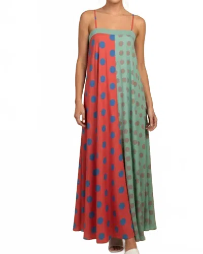 J.nna Serafina Polka Dot Chiffon Maxi Dress In Multicolor