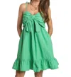 J.nna Spaghetti Strap Dress With Big Bow In Chateau Green In Green