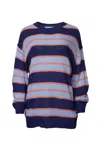 J.nna Striped Oversized Sweater In Navy In Blue