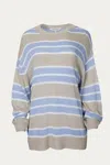 J.NNA STRIPED OVERSIZED SWEATER IN TAUPE