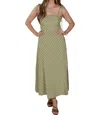 J.nna Willow Classic Polka Midi Dress In Green In Green