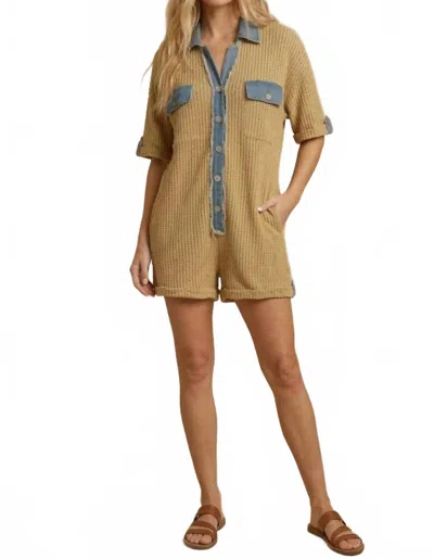 J.nna Women's Driftwood Romper In Olive In Multi