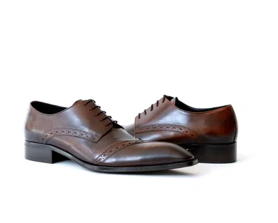 Pre-owned Jo Ghost 5226 Italian Brown Leather Lace Up Shoes