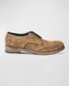 Jo Ghost Men's Washed Suede & Python Derby Shoes In Tan