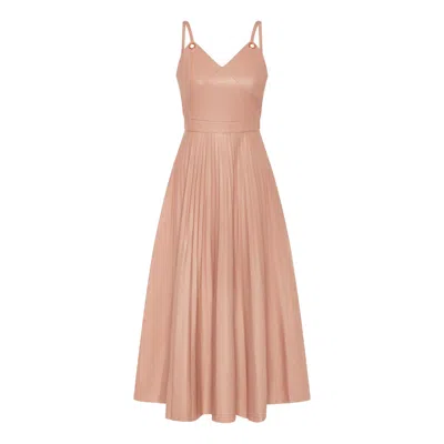 Jo Kilda Women's Rose Gold Pink Vegan Leather Dress