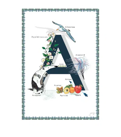Jo Laing A4 Letter Print In Navy