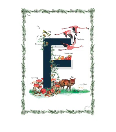 Jo Laing A4 Letter Print In Navy
