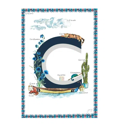 Jo Laing A4 Letter Print In Navy