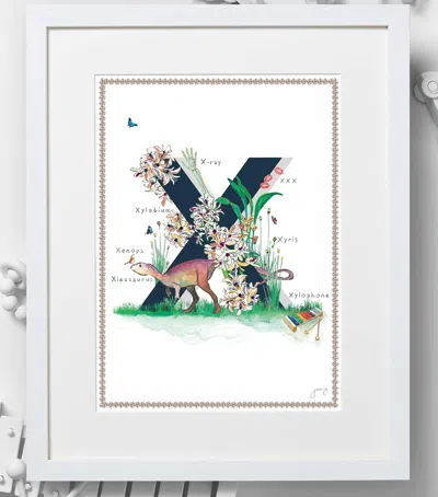 Jo Laing A4 Letter Print In Navy